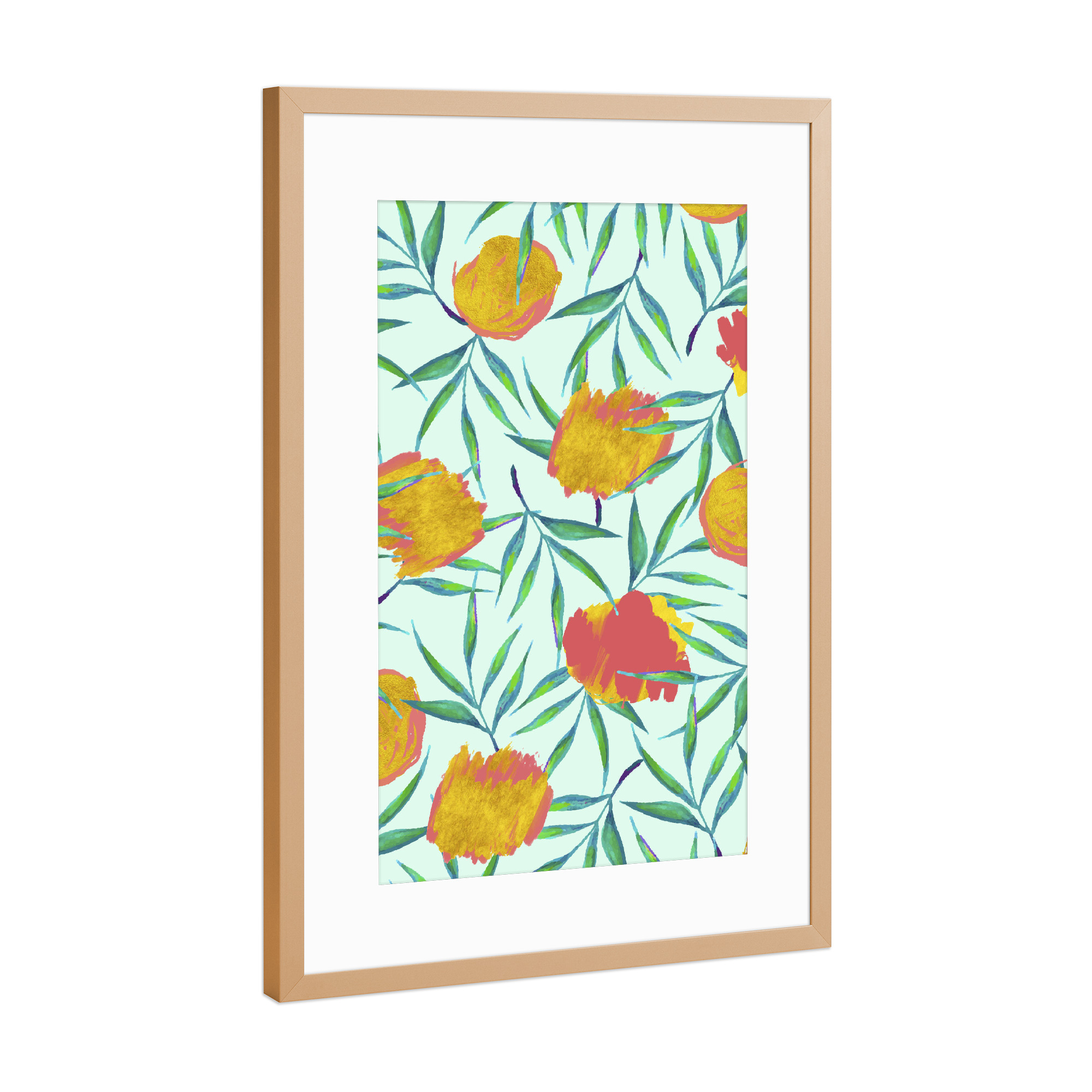 Poster mit Rahmen Kupfer "Floraison" artboxONE - Natur,Floral
