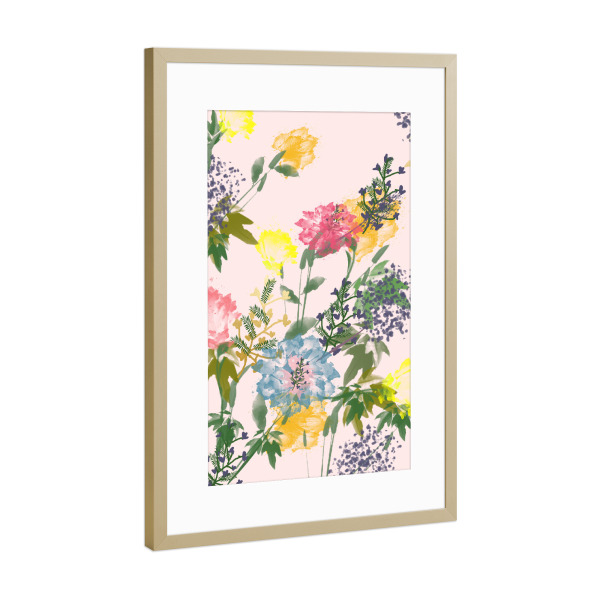 Poster mit Rahmen Gold "Vivacious" artboxONE - Natur,Floral