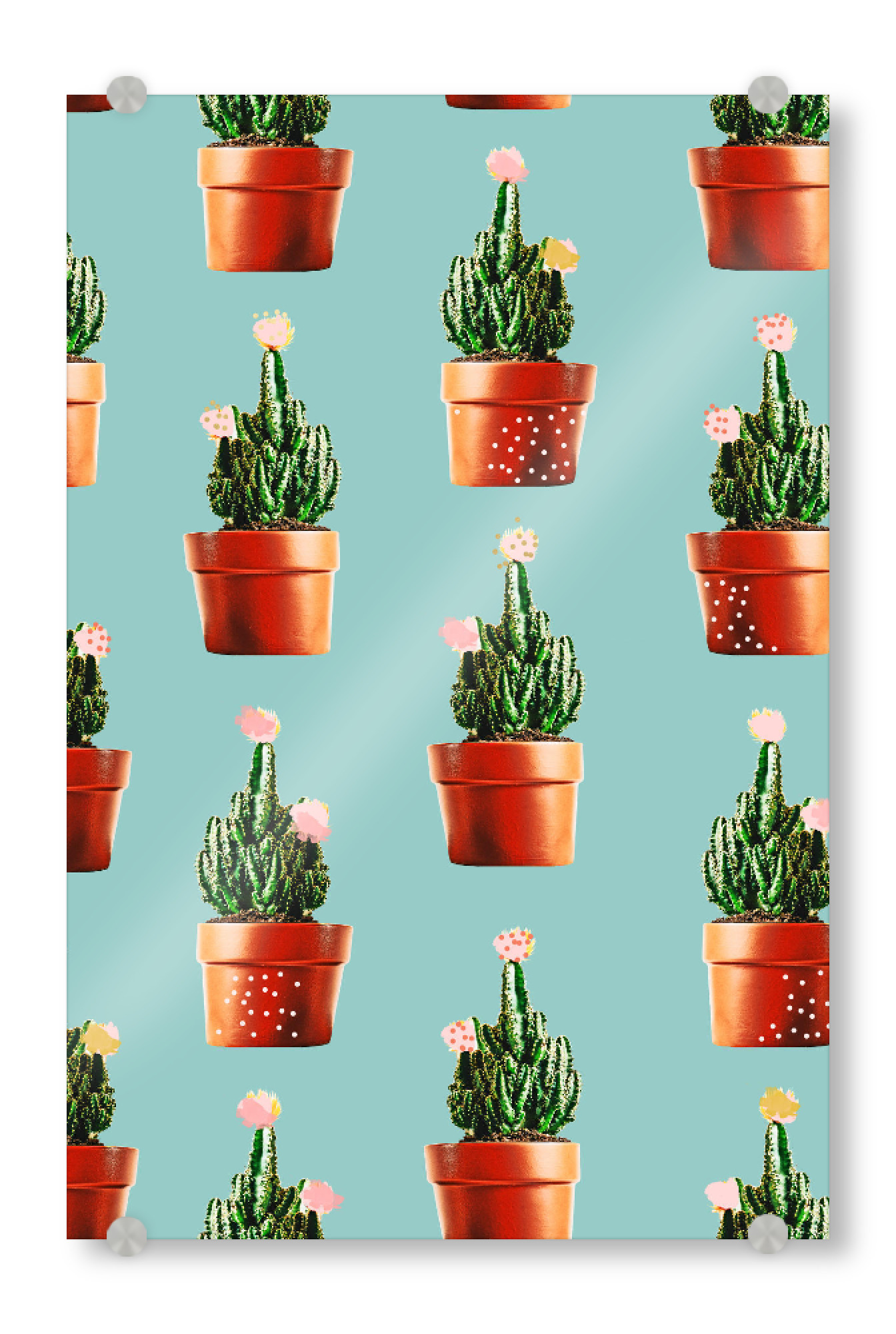 Acrylglasbild "Cactus in Copper Pots" artboxONE - Floral