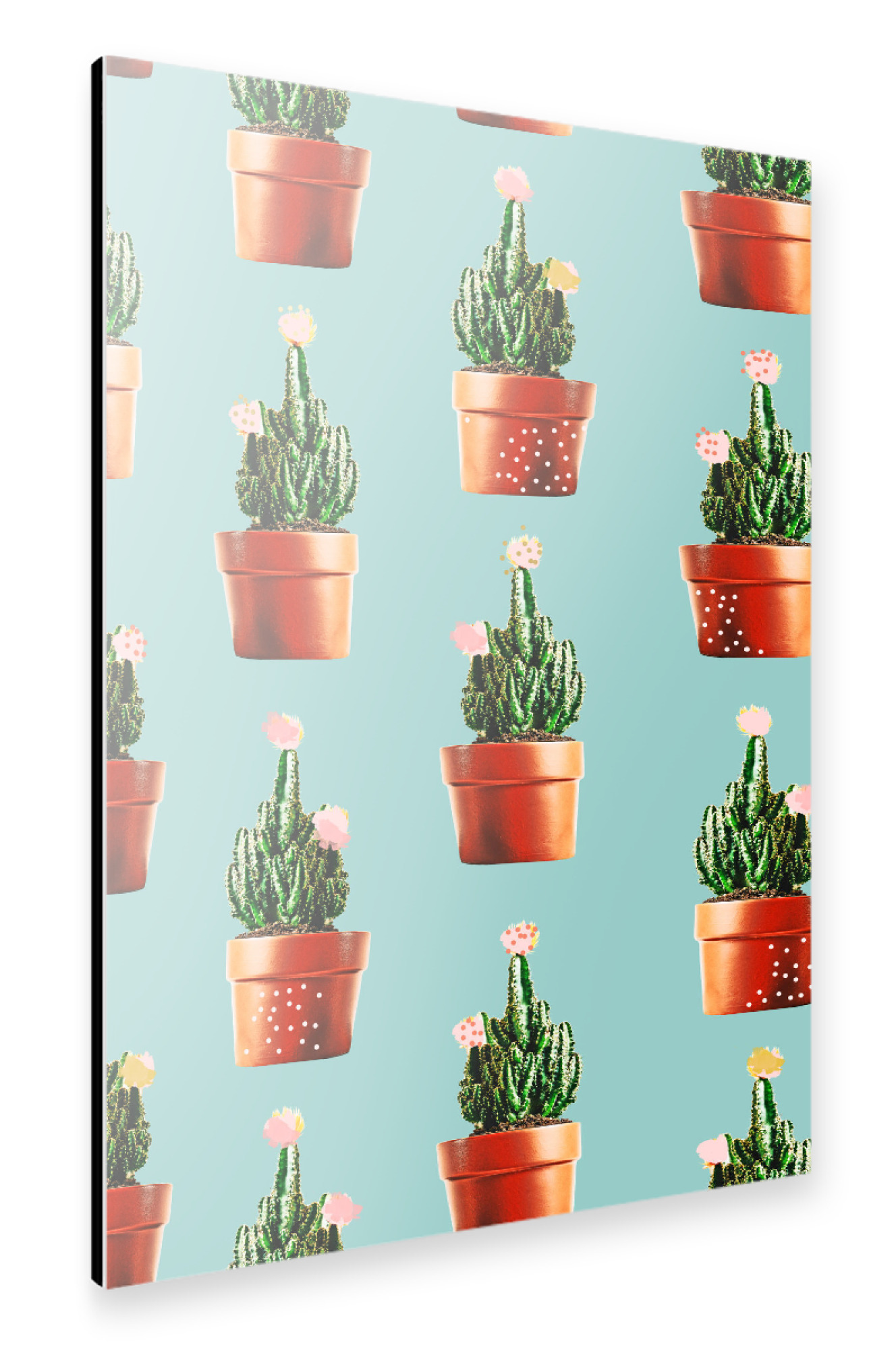 Alu-Dibond "Cactus in Copper Pots" 30x20 cm artboxONE
