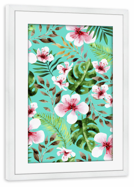 Poster mit Rahmen weiß "Lovely V2" artboxONE - Natur,Floral