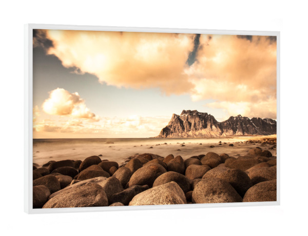 Poster mit weißem Rahmen "Utakleiv Beach II" artboxONE - Natur,Reise,Reise / Länder