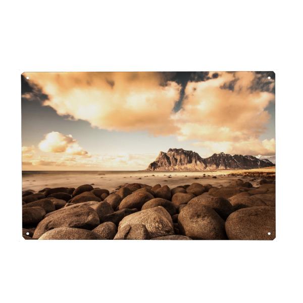 Metall Poster "Utakleiv Beach II" artboxONE - Natur,Reise,Reise / Länder