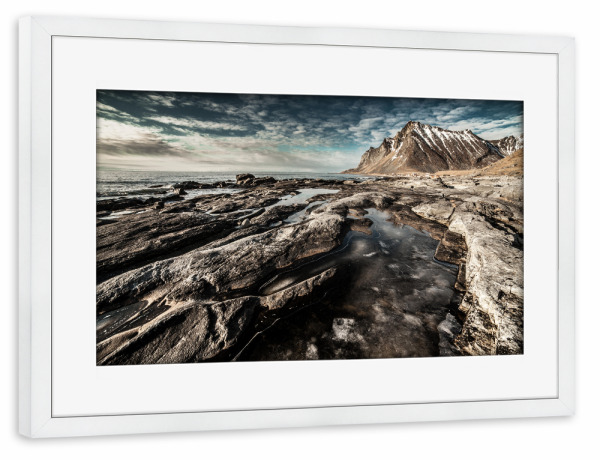 Poster mit Rahmen weiß "Eispfütze" artboxONE - Natur,Reise