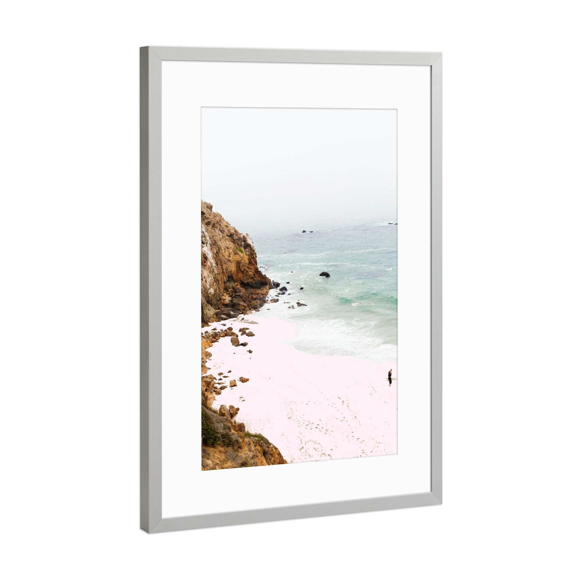 Poster mit Rahmen Silber "Pink Trails" artboxONE - Natur,Reise / Strand und Meer