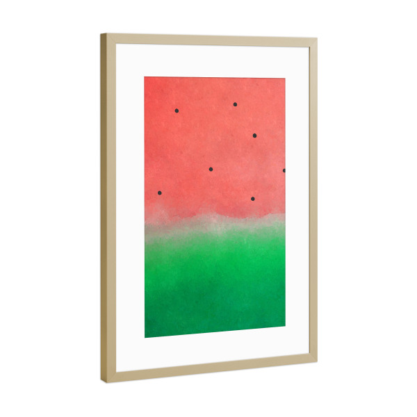 Poster mit Rahmen Gold "Watermelon Washout 2" artboxONE - Essen & Trinken,Essen & Trinken / Obst & Gemüse,Festivals