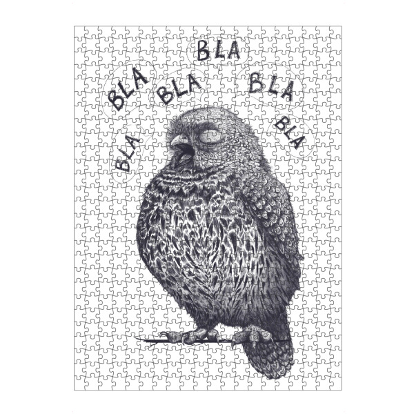Puzzle Ravensburger "Owl bla bla bla" artboxONE - Tiere,Comic,Schwarzweiß,Lustig