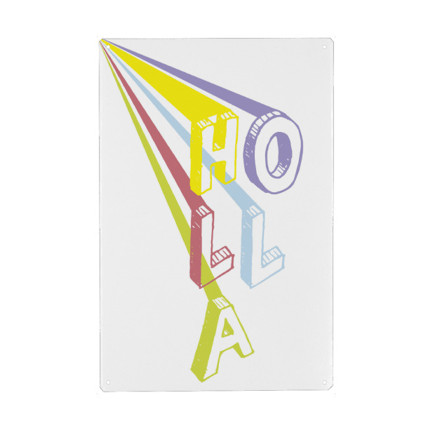 Holzbild "Holla" artboxONE - Typografie - Hola,Holla,Waldfee,Hopsa,Hallo,Hey,Eh