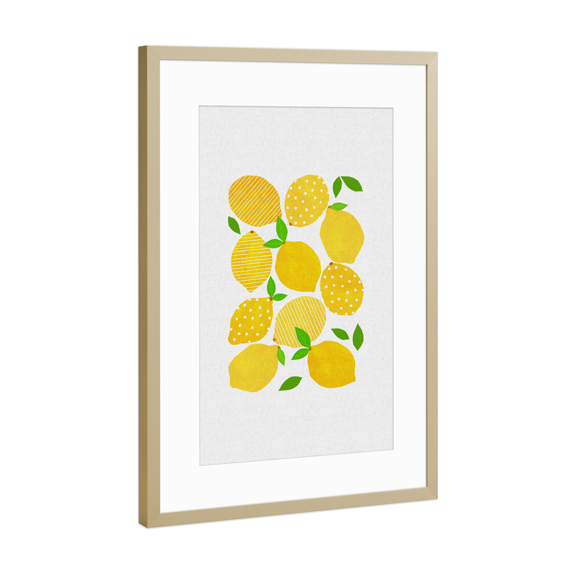 Poster mit Rahmen Gold "Lemon Crowd" artboxONE - Essen & Trinken,Abstrakt,Essen & Trinken / Obst & Gemüse