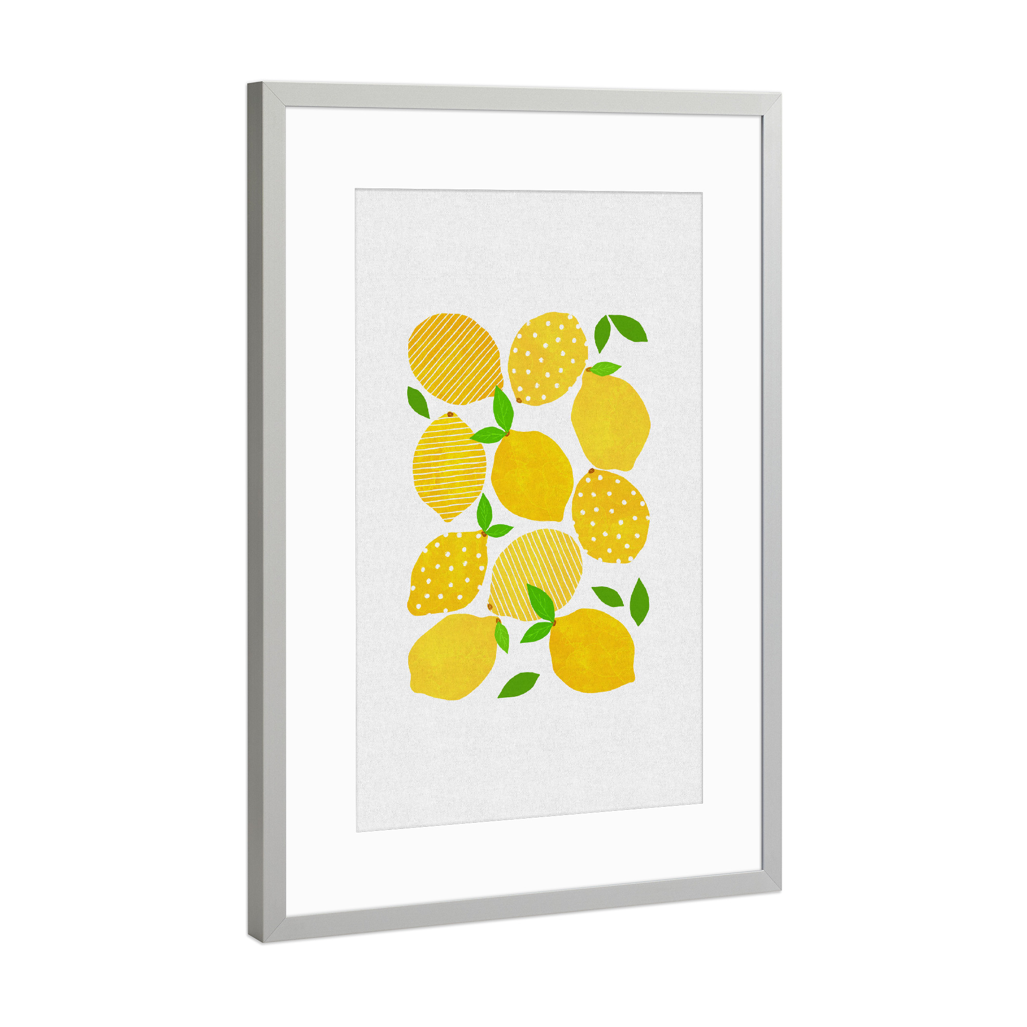 Poster mit Rahmen Silber "Lemon Crowd" artboxONE - Essen & Trinken,Abstrakt,Essen & Trinken / Obst & Gemüse