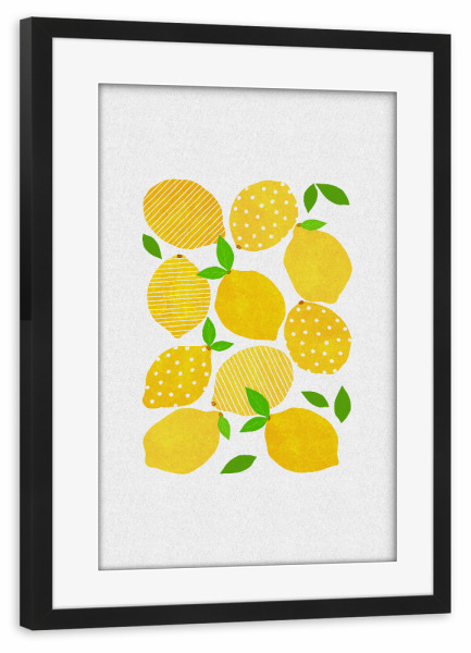 Poster mit Rahmen schwarz "Lemon Crowd" artboxONE - Essen & Trinken,Abstrakt,Essen & Trinken / Obst & Gemüse