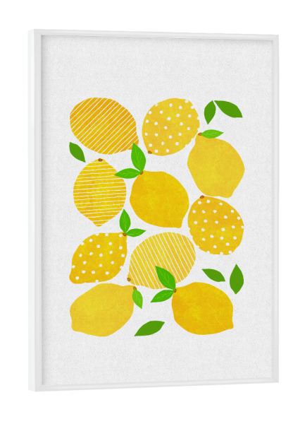Poster mit weißem Rahmen "Lemon Crowd" artboxONE - Essen & Trinken,Abstrakt,Essen & Trinken / Obst & Gemüse