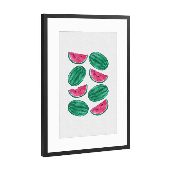 Poster mit Rahmen Schwarz (Metallic) "Watermelon Crowd" artboxONE - Essen & Trinken,Essen & Trinken / Obst & Gemüse