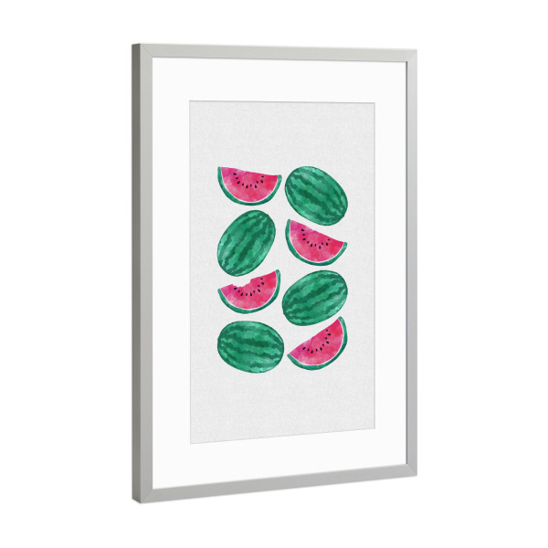 Poster mit Rahmen Silber "Watermelon Crowd" artboxONE - Essen & Trinken,Essen & Trinken / Obst & Gemüse