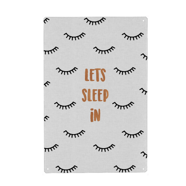 Holzbild "Let's Sleep In" artboxONE - Typografie,Abstrakt