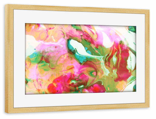 Poster mit Rahmen kiefer "Serendipity" artboxONE - Abstrakt - Malen,Aquarell,Acrylsauer,Abstrakt,Tinte,Exotisch,Handbemalt,Digital,Mixed-media