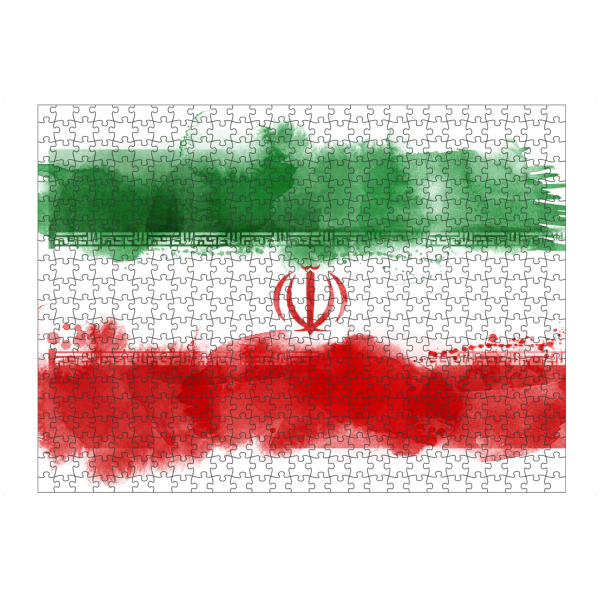 Puzzle Ravensburger "Flag of Iran" artboxONE - Reise - Iran,Flag,Watercolor,Illustration,Islamic republic of iran,Persia,Tehran,Teheran - Bild Iran