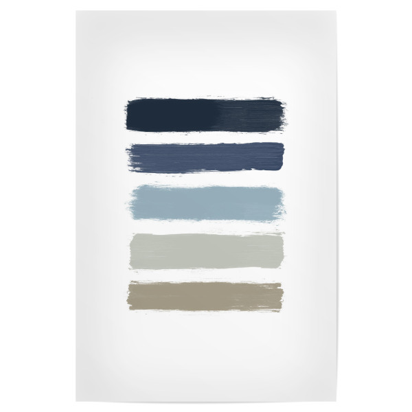 Poster 30x20 cm "Blue & Taupe Stripes" artboxONE - Abstrakt