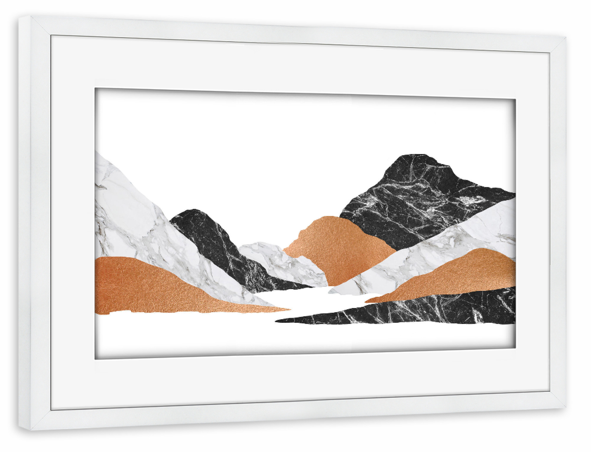 Poster mit Rahmen weiß "Marble Landscape II" artboxONE - Natur,Abstrakt,Marmor