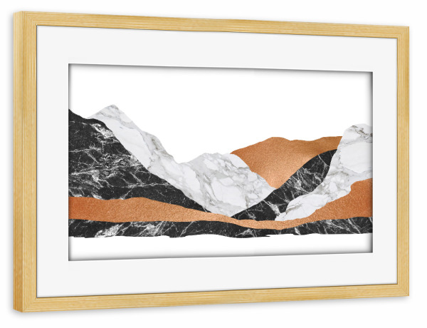 Poster mit Rahmen kiefer "Marble Landscape I" artboxONE - Natur,Abstrakt,Marmor