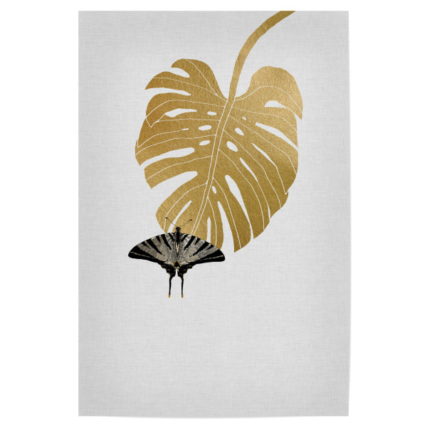 Poster 30x20 cm "Butterfly & Monstera" artboxONE - Floral,Tiere