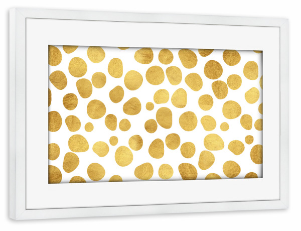 Poster mit Rahmen weiß "Gold Spots" artboxONE - Abstrakt