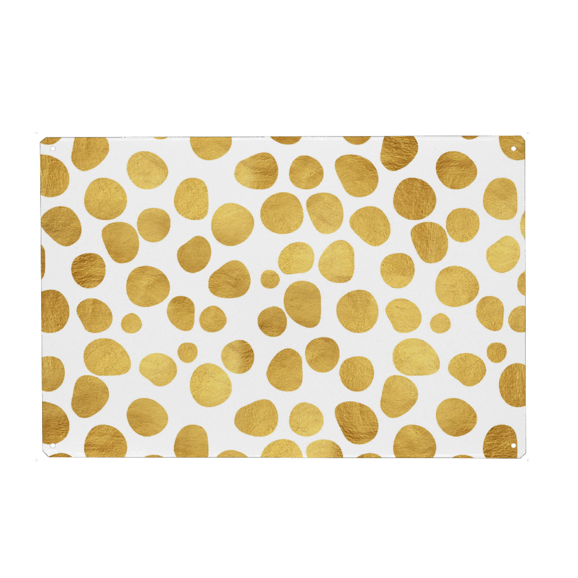 Metall Poster "Gold Spots" artboxONE - Abstrakt - Graphic,Acrylic,Other,Pattern,Abstract,Gold,Golden,Polka dots,Dotted pattern,Metallic,Exotic,Shine