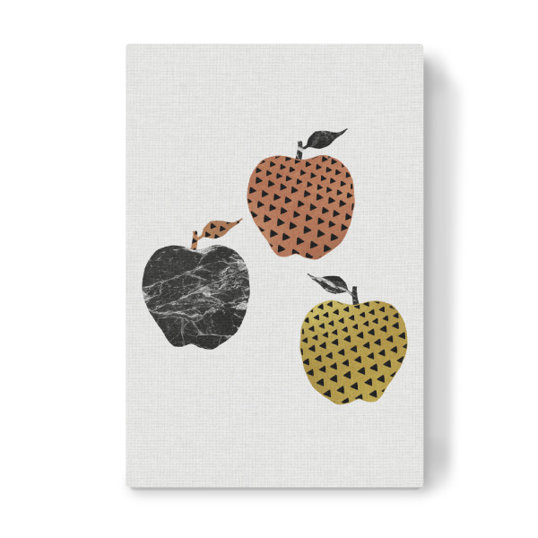 Leinwandbild "Scandi Apples" artboxONE - Natur,Abstrakt,Schwarzweiß,Geometrie,Marmor,Essen & Trinken / Obst & Gemüse