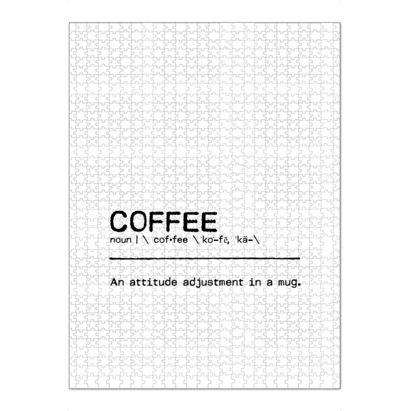 Puzzle Ravensburger "Coffee Quote" artboxONE - Typografie,Essen & Trinken,Schwarzweiß,Lustig - Coffee,Kaffee,Adjustment,Mug - Bild coffee