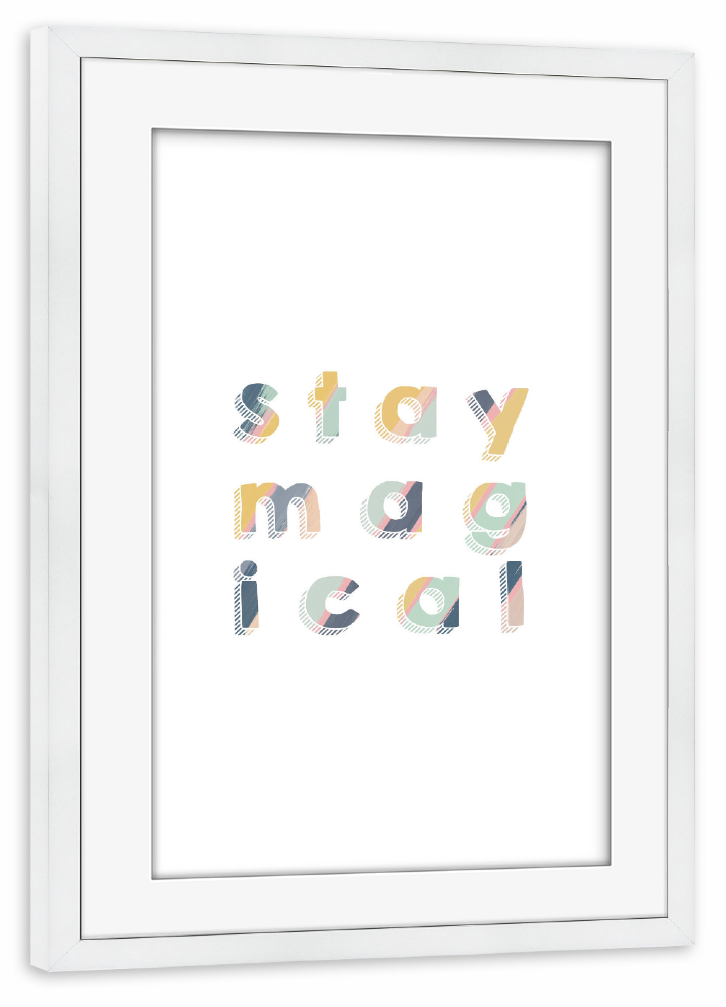 Poster mit Rahmen weiß "Stay Magical" artboxONE - Typografie,Für Kinder,Abstrakt,Lustig