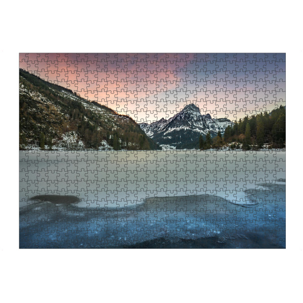 Puzzle Ravensburger "Obersee 2" artboxONE - Natur - Obersee,Eis,Glarus,Schweiz,Landschaft,See,Sonnenuntergang - Bild obersee