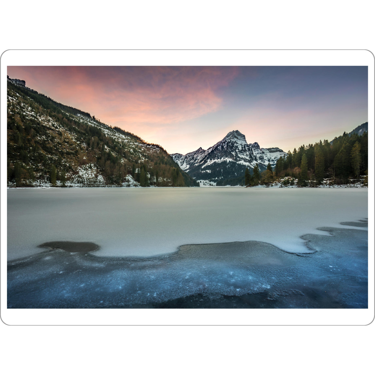 Tischset "Obersee 2" artboxONE - Natur - Obersee,Eis,Glarus,Schweiz,Landschaft,See,Sonnenuntergang - Bild obersee