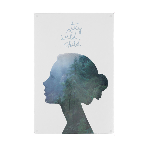 Metall Poster "Wild Child 2" artboxONE - Natur,Menschen,Sport / Motivation