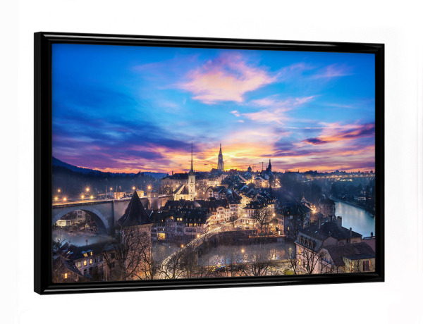 Poster mit schwarzem Rahmen "Beautiful Bern city" artboxONE - Städte