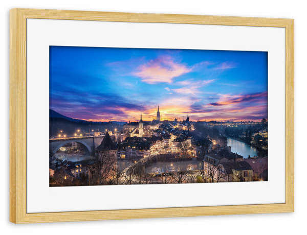 Poster mit Rahmen kiefer "Beautiful Bern city" artboxONE - Städte