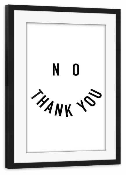 Poster mit Rahmen schwarz "Thank You 3" artboxONE - Typografie,Schwarzweiß