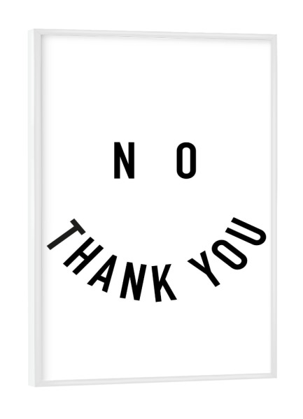 Poster mit weißem Rahmen "Thank You 3" artboxONE - Typografie,Schwarzweiß