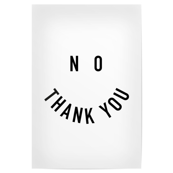 Poster "Thank You 3" artboxONE - Typografie,Schwarzweiß