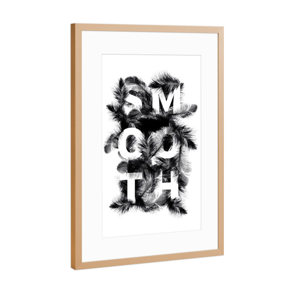 Poster mit Rahmen Kupfer "Smooth" artboxONE - Typografie,Floral,Schwarzweiß