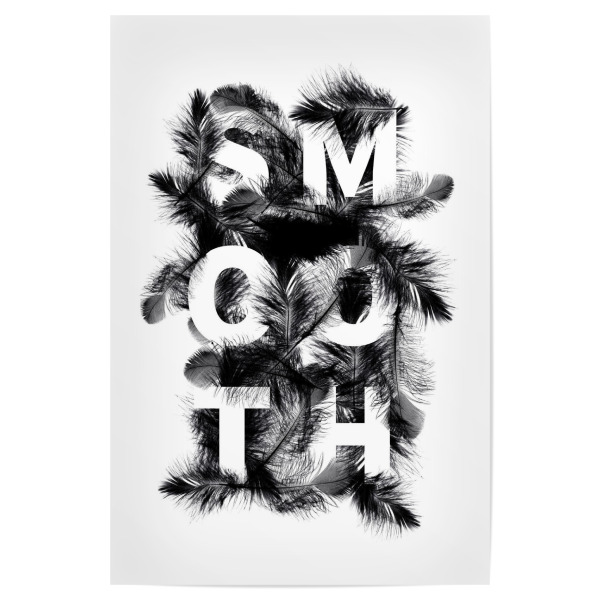 Poster "Smooth" artboxONE - Typografie,Floral,Schwarzweiß