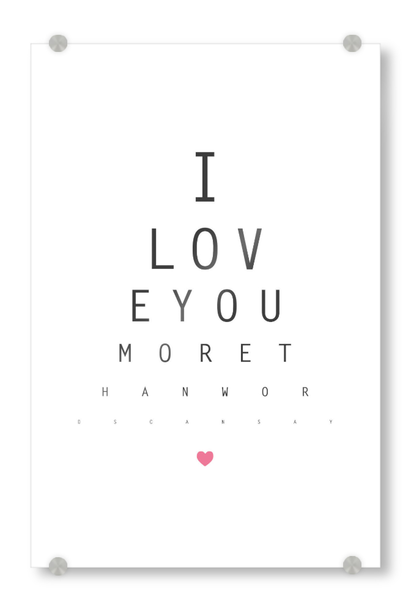 Acrylglasbild "Love 3" artboxONE - Typografie,Schwarzweiß,Liebe,Für Mama,Für Papa