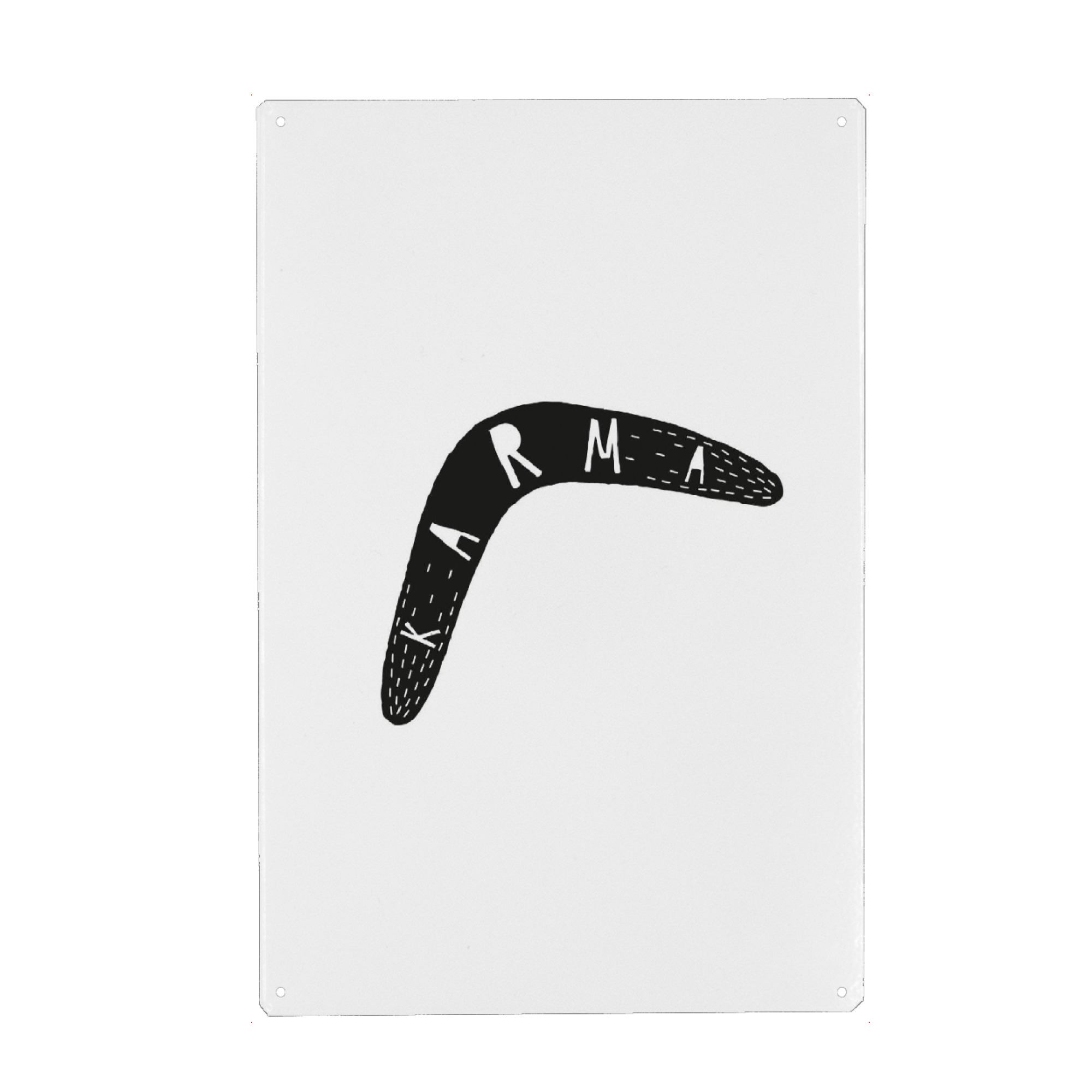 Metall Poster "Karma 2" artboxONE - Typografie,Menschen,Schwarzweiß,Sport / Motivation