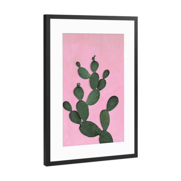 Poster mit Rahmen Schwarz (Metallic) "Kaktus 3" artboxONE - Floral