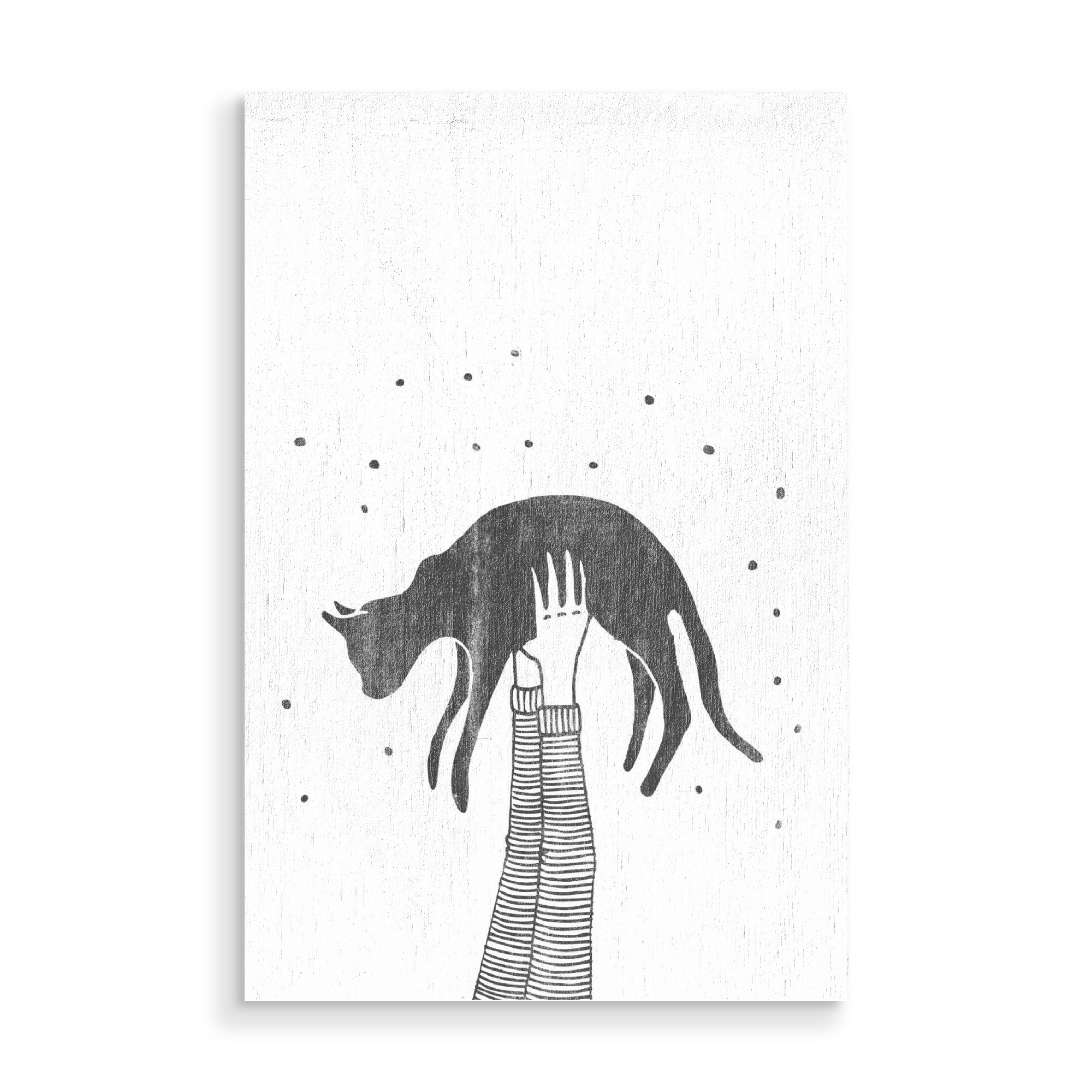 Holzbild "Hi Cat" artboxONE - Tiere,Schwarzweiß,Liebe