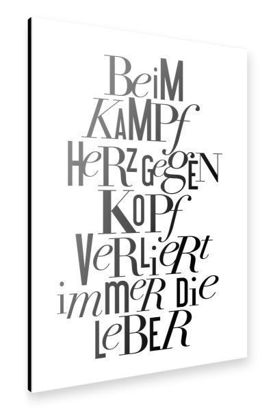 Alu-Dibond "Herz gegen Kopf" 30x20 cm artboxONE