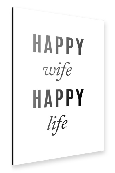 Alu-Dibond "Happy Wife" 30x20 cm artboxONE