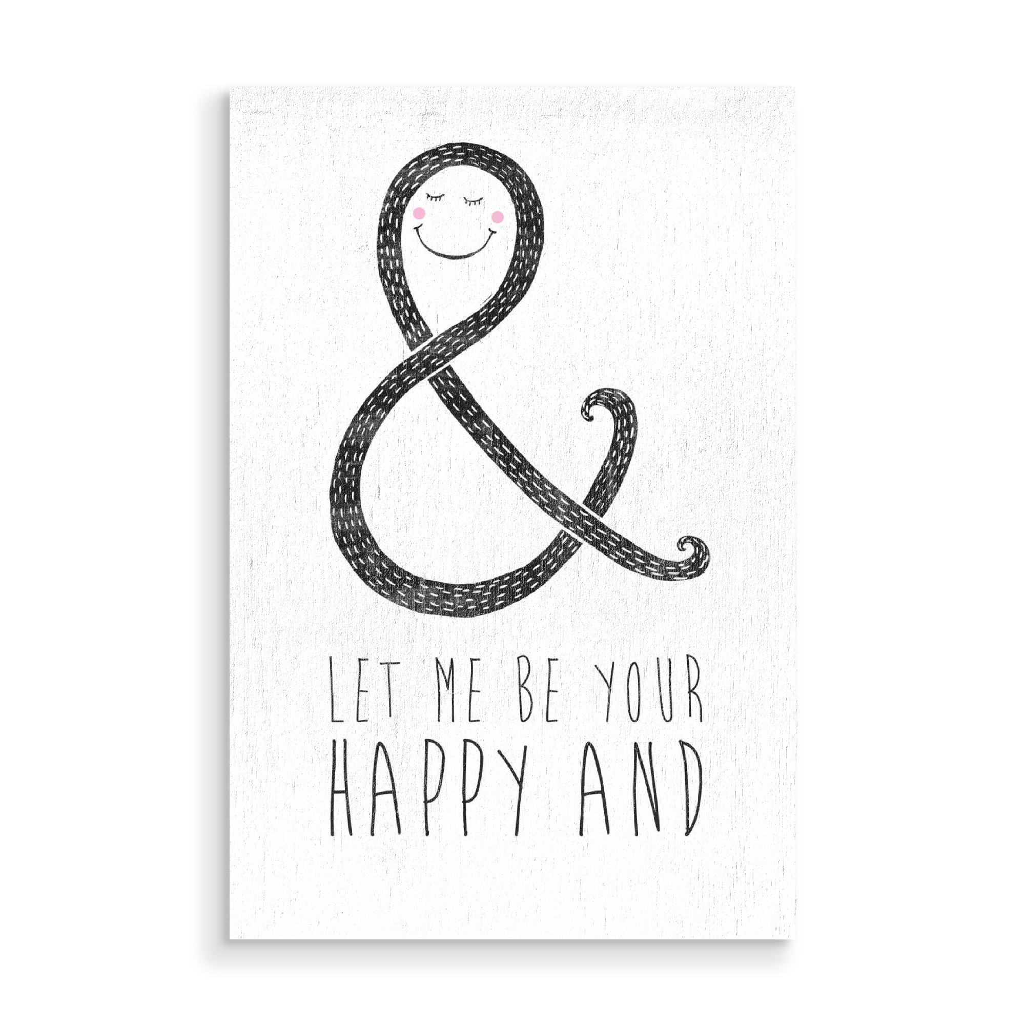 Holzbild "Happy And" artboxONE - Typografie,Liebe,Für Mama,Für Papa