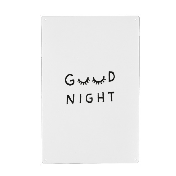Metall Poster "Good Night" artboxONE - Typografie,Schwarzweiß,Sport / Motivation,Für Mama