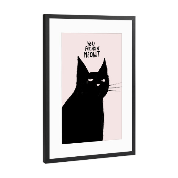 Poster mit Rahmen Schwarz (Metallic) "Freakin" artboxONE - Typografie,Tiere