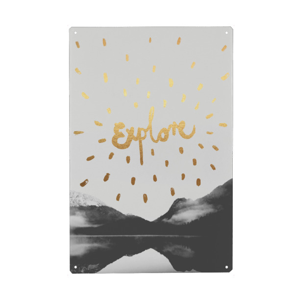 Metall Poster "Explore 2" artboxONE - Typografie,Natur,Sport / Motivation